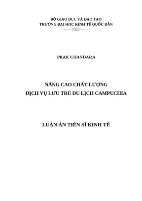 Luận văn thạc sĩ nâng cao chất lượng dịch vụ lưu trú du lịch campuchia