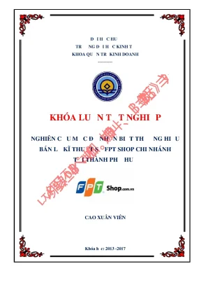 Nghiên cứu mức độ nhận biết thương hiệu bán lẻ kĩ thuật số fpt shop chi nhánh tại thành phố huế