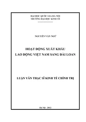 Luận văn thạc sĩ hoạt động xuất khẩu lao động việt nam sang đài loan