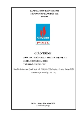 Giáo trình thí nghiệm thiết bị điện quay nghề thí nghiệm điện trình độ trung cấp