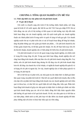 Luận văn thạc sĩ phân tích chi phí kinh doanh tại công ty tnhh nhật linh lioa