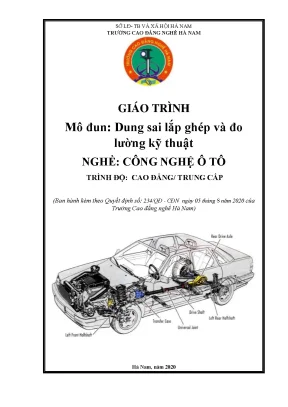 Giáo trình dung sai lắp ghép và đo lường kỹ thuật nghề công nghệ ô tô cđtc