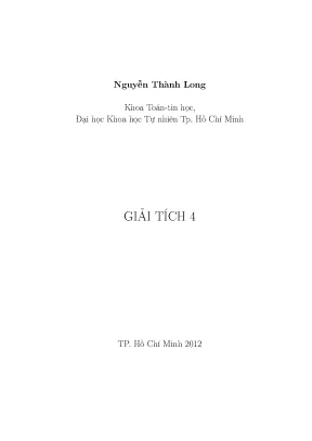 Giáo trình giải tích 4 nguyễn thành long