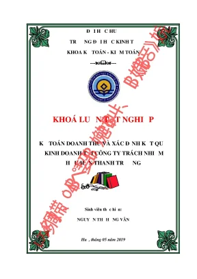 Khóa luận tốt nghiệp kế toán doanh thu và xác định kết quả kinh doanh tại công ty trách nhiệm hữu hạn thanh trường