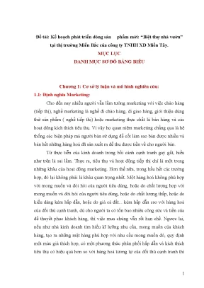 Khóa luận tốt nghiệp kế hoạch phát triển dòng sản phẩm mới biệt thự nhà vườn tại thị trường miền bắc của công ty trách nhiệm hữu hạn xd miền tây