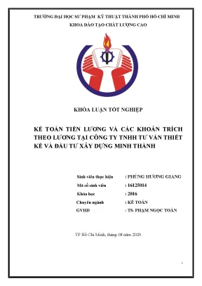 Khóa luận tốt nghiệp kế toán tiền lương và các khoản trích theo lương tại công ty tnhh tư vấn thiết kế và đầu tư xây dựng minh thành