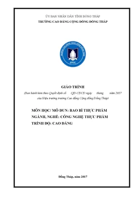 Giáo trình bao bì thực phẩm nghề công nghệ thực phẩm cao đẳng