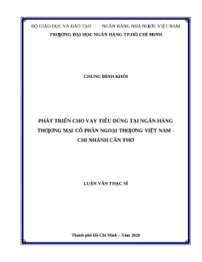 0520 phát triển cho vay tiêu dùng tại nhtm cp ngoại thương việt nam chi nhánh cần thơ luận văn thạc sĩ tcnh chung đình khôi hồ diệu tp hcm đh nh hcm 2