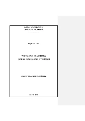 Luận văn thạc sĩ thị trường hóa chi trả dịch vụ môi trường ở việt nam
