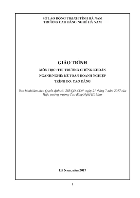 Giáo trình thị trường chứng khoán nghề kế toán doanh nghiệp cao đẳng