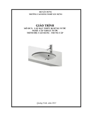Giáo trình lắp đặt thiết bị dùng nước nghề cấp thoát nước cđtc