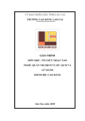 Giáo trình tổ chức hoạt náo ngành quản trị du lịch và lữ hành cao đẳng