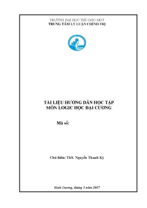 Tài liệu hướng dẫn học tập logic học đại cương