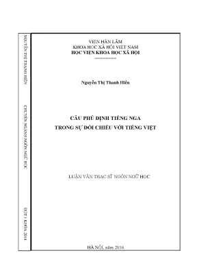 Luận văn thạc sĩ câu phủ định tiếng nga trong sự đối chiếu với tiếng việt