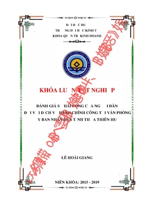 Đánh giá sự hài lòng của người dân đối với dịch vụ hành chính công tại văn phòng ủy ban nhân dân tỉnh thừa thiên huế