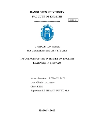 Luận văn thạc sĩ influences of the internet on english learners in vietnam