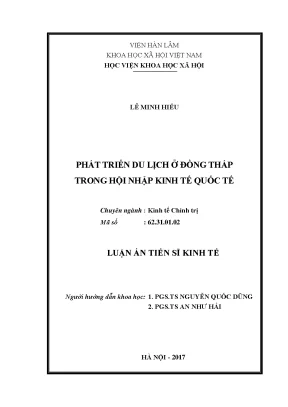 Luận án tiến sĩ phát triển du lịch ở đồng tháp trong hội nhập kinh tế quốc tế