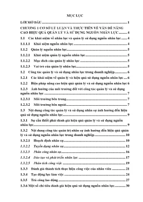 Khóa luận một số biện pháp nâng cao hiệu quả quản lý nguồn nhân lực tại công ty tnhh dịch vụ và thương mại an nguyên