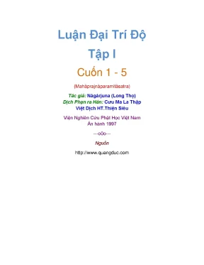 Luận đại trí độ tập i