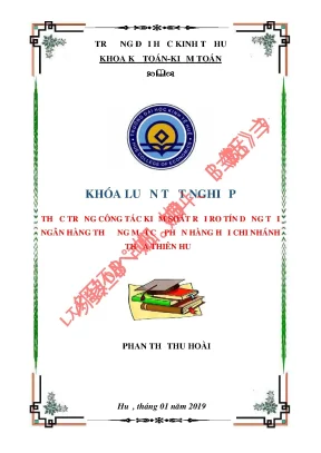 Khóa luận tốt nghiệp thực trạng công tác kiểm soát rủi ro tín dụng tại ngân hàng thương mại cổ phần hàng hải chi nhánh thừa thiên huế