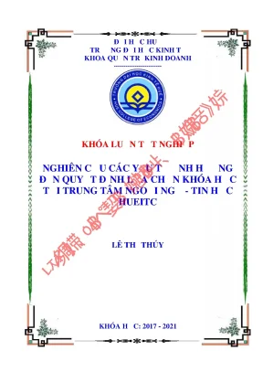 Nghiên cứu các yếu tố ảnh hưởng đến quyết định lựa chọn khóa học tại trung tâm ngoại ngữ tin học hueitc huế