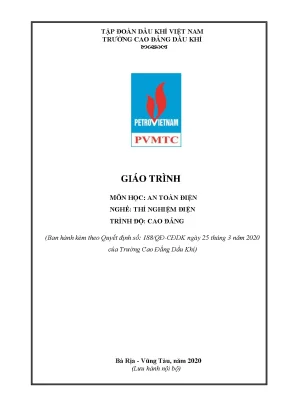 Giáo trình an toàn điện nghề thí nghiệm điện trình độ cao đẳng