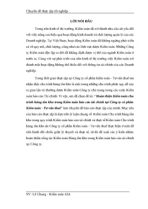 Bài luận văn tốt nghiệp kế toán hàng tồn kho