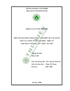 Khóa luận tốt nghiệp một số giải pháp nhằm nâng cao hiệu quả sử dụng vốn của công ty quang điện điện tử