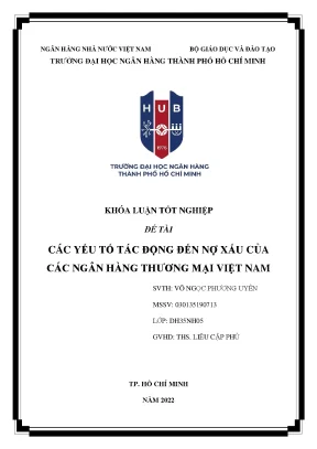 Các yếu tố tác động đến nợ xấu của các ngân hàng thương mại việt nam