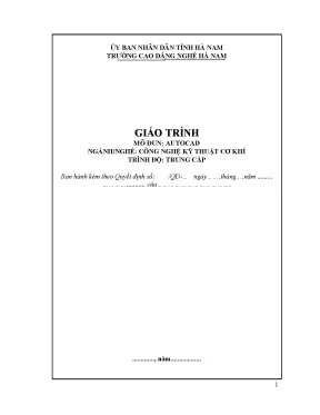 Giáo trình autocad nghề công nghệ kỹ thuật cơ khí trung cấp