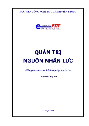 Quản trị nguồn nhân lực dùng cho sinh viên hệ đào tạo đại học từ xa lѭu hành nӝi bӝ