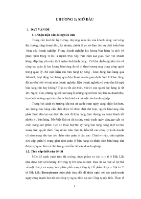 Luận văn hoàn thiện công tác quản lý lực lượng bán hàng tại công ty cổ phần dược vật tư y tế đắk lắk