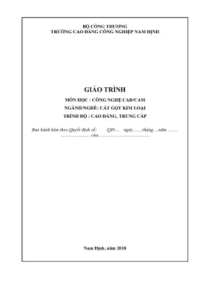 Giáo trình công nghệ cadcam