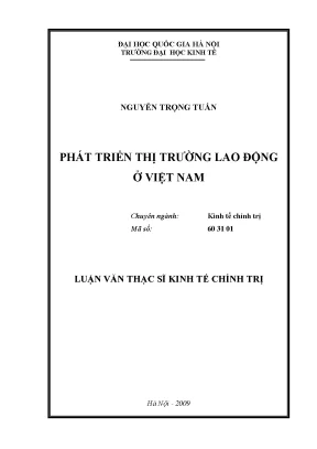 Luận văn thạc sĩ phát triển thị trường lao động ở việt nam