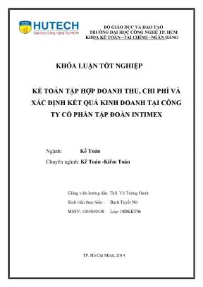 Khóa luận tốt nghiệp kế toán tập hợp doanh thu chi phí và xác định kết quả kinh doanh tại công ty cổ phần tập đoàn intimex