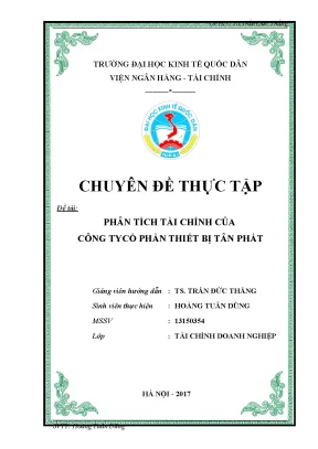 Phân tích tài chính của công tycổ phần thiết bị tân phát