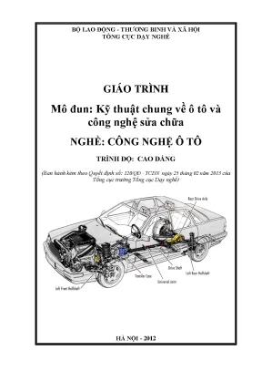 Giáo trình ỹ thuật chung về ô tô và công nghệ sửa chữa