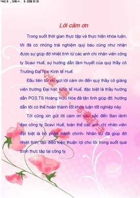Nghiên cứu ảnh hưởng của vhdn đến sự cam kết gắn bó của nhân viên tại công ty scavi huế