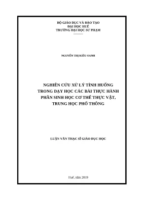Luận văn thạc sĩ sinh học