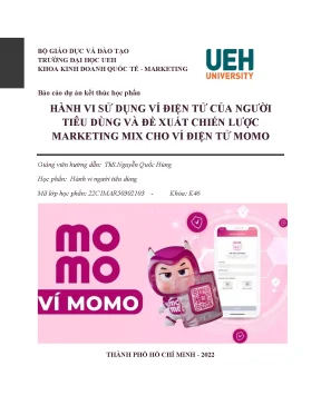 Hành vi sử dụng ví điện tử của người tiêu dùng và đề xuất chiến lược marketing mix cho ví điện tử momo
