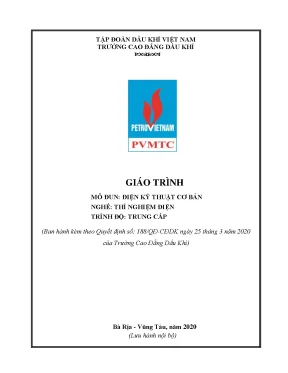 Giáo trình điện kỹ thuật cơ bản nghề thí nghiệm điện trình độ trung cấp
