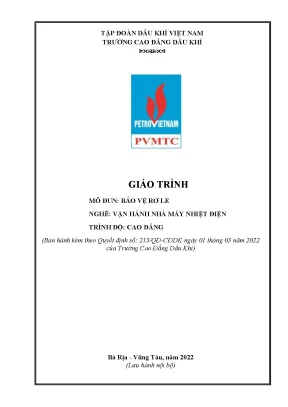 Giáo trình bảo vệ rơ le nghề vận hành nhà máy nhiệt điện cao đẳng