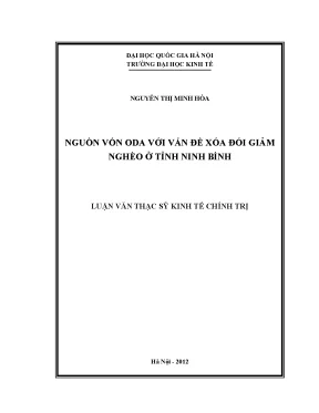 Luận văn thạc sĩ nguồn vốn oda với vấn đề xóa đói giảm nghèo ở tỉnh ninh bình