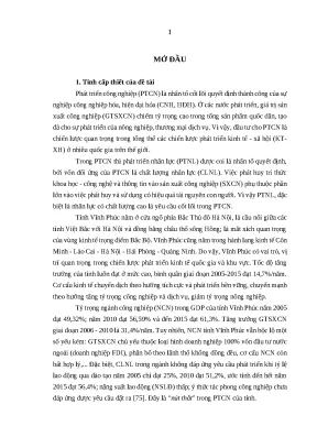 Luận án ts kinh tế phát triển nhân lực ngành công nghiệp tỉnh vĩnh phúc