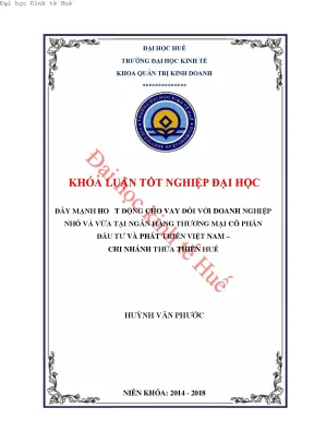 Đẩy mạnh hoạt động cho vay đối với doanh nghiệp nhỏ và vừa tại ngân hàng thương mại cổ phần đầu tư và phát triển việt nam chi nhánh thừa thiên huế
