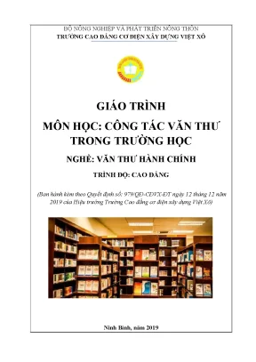 Giáo trình công tác văn thư trong trường học nghề văn thư hành chính cao đẳng