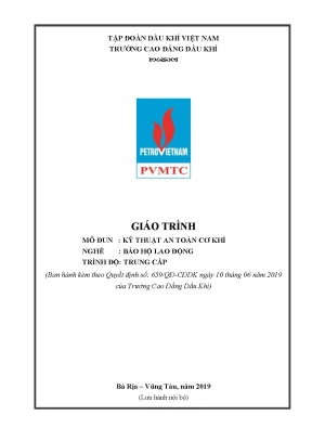 Giáo trình kỹ thuật an toàn cơ khí nghề bảo hộ lao động trình độ trung cấp