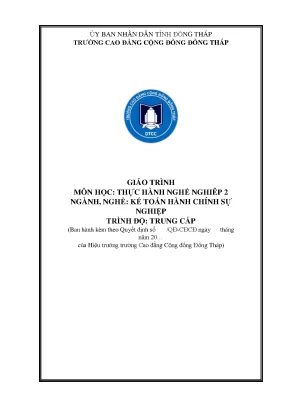 Giáo trình thực hành nghề nghiệp 2 nghề kế toán hành chính sự nghiệp cao đẳng