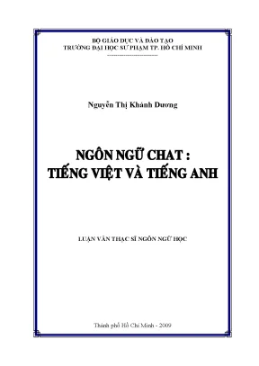 Luận văn thạc sĩ ngôn ngữ chat tiếng việt và tiếng anh