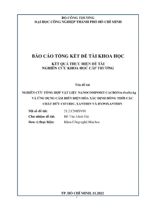 Nghiên cứu tổng hợp vật liệu nanocomposit cacbon α fe2o3 ag và ứng dụng cảm biến điện hóa xác định đồng thời các chất hữu cơ uric xanthin và hypoxanthin